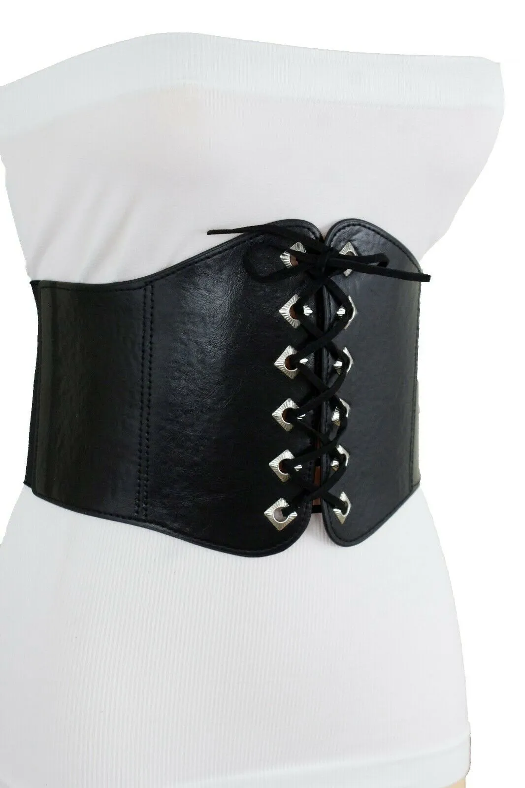 Women Elastic Waistband Wide High Waist Dressy Chic Fashion Corset Belt Size S M
