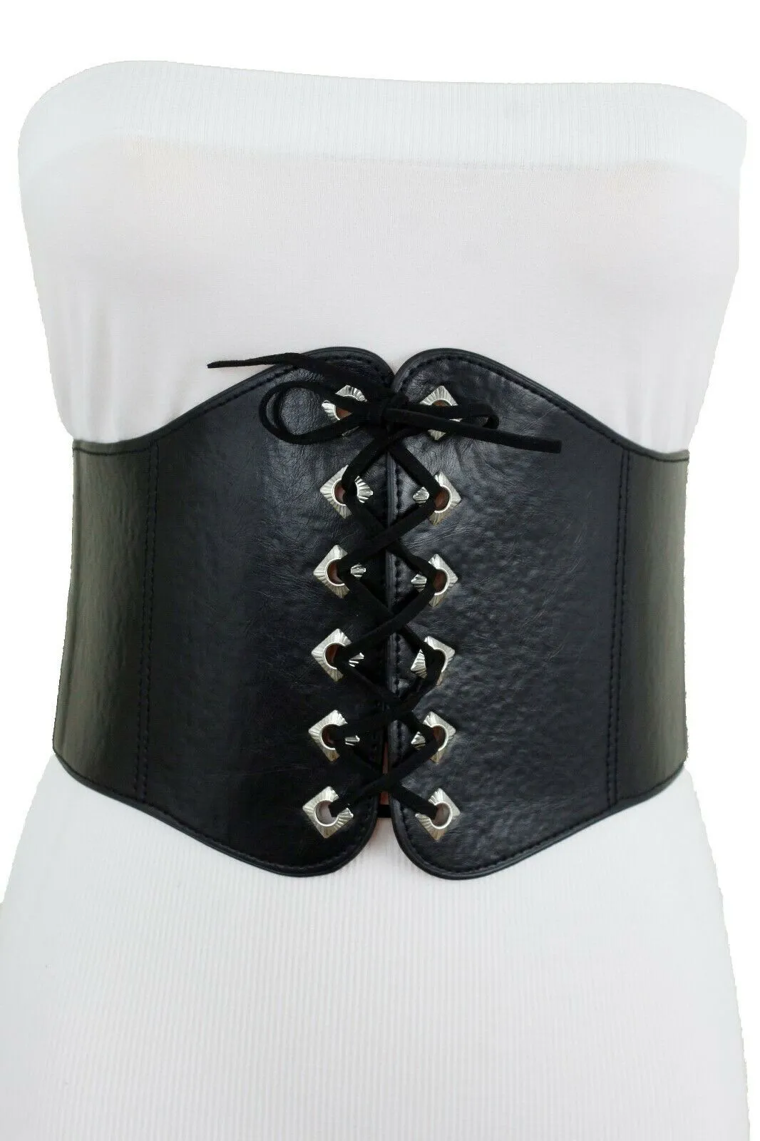 Women Elastic Waistband Wide High Waist Dressy Chic Fashion Corset Belt Size S M
