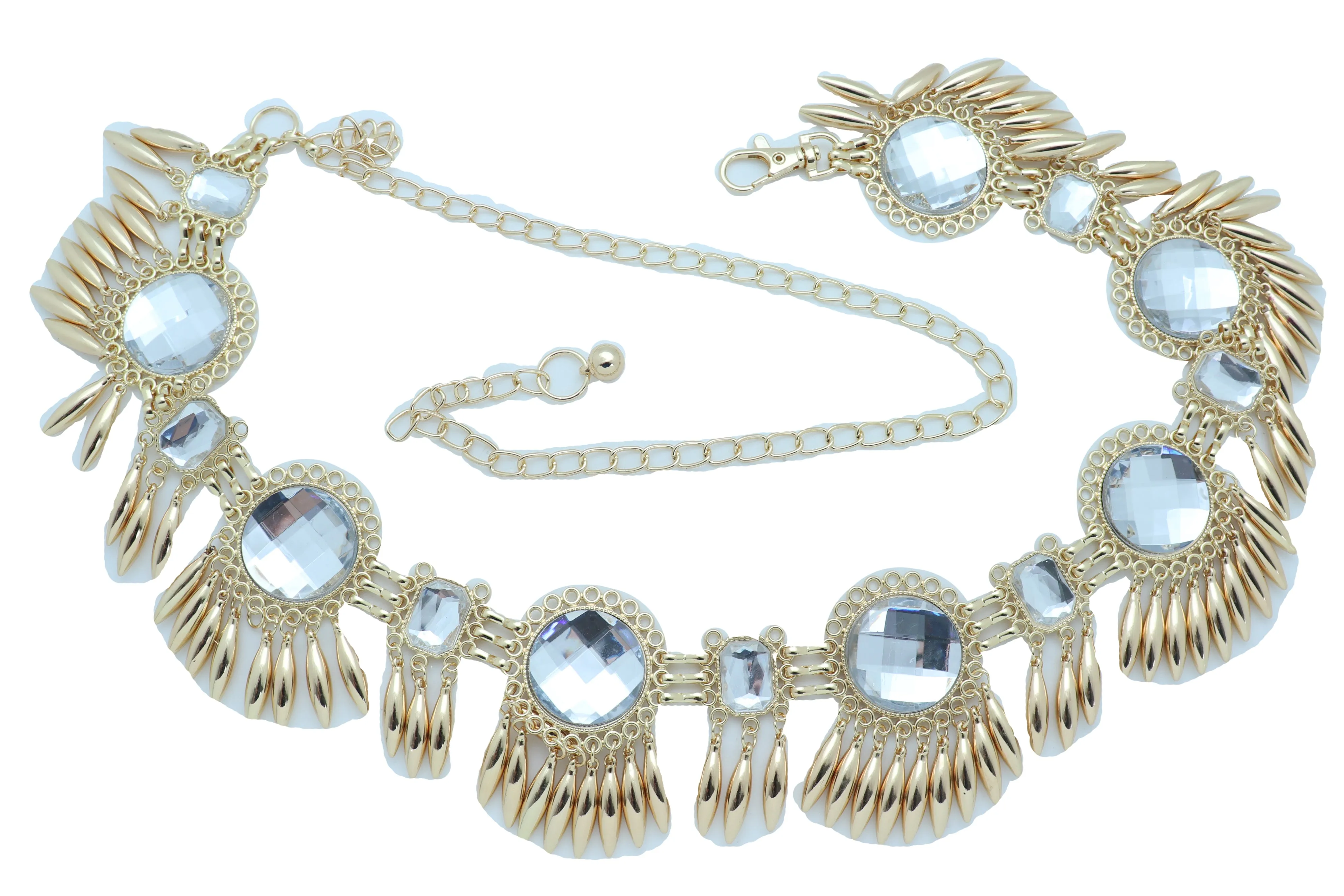 Women Fancy Elegant Fashion Belt Gold Metal Sun Flower Charm Hip High Waist Elegant Style Size S M