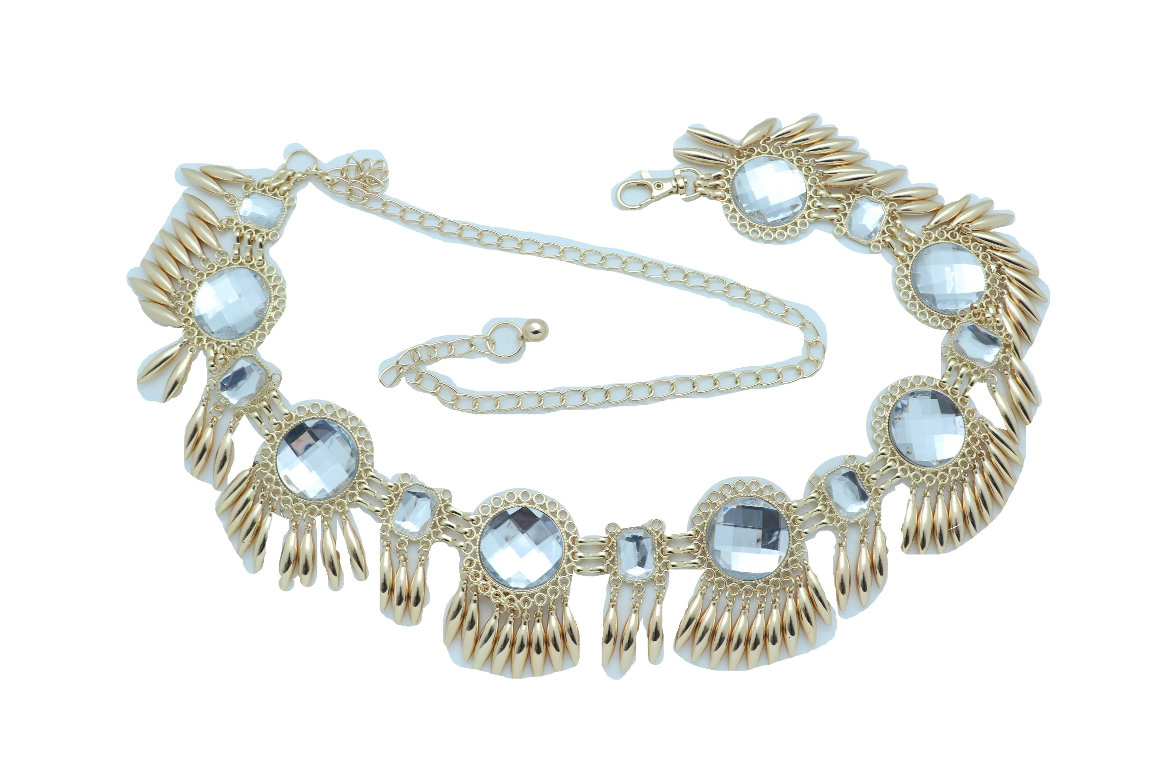 Women Fancy Elegant Fashion Belt Gold Metal Sun Flower Charm Hip High Waist Elegant Style Size S M