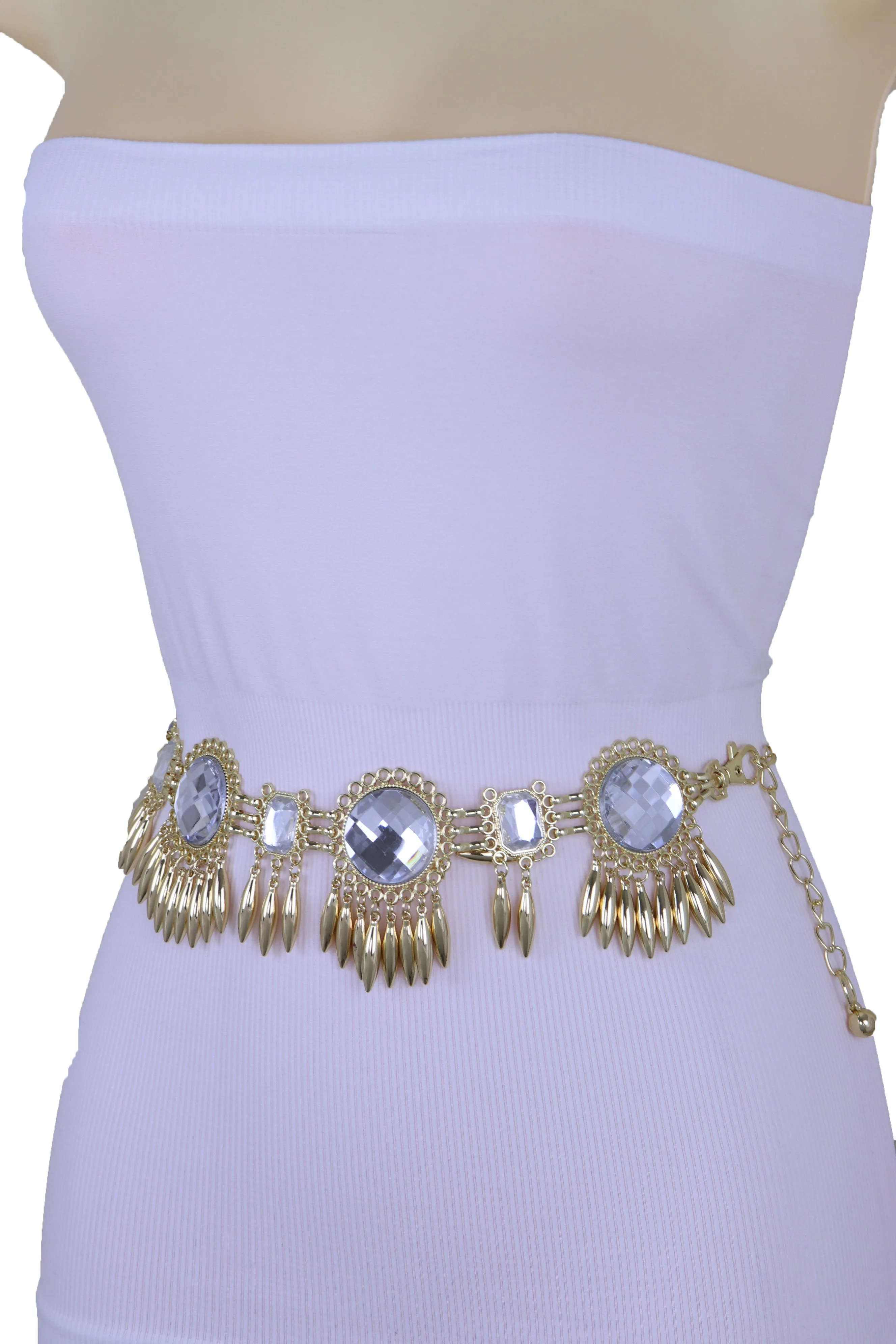 Women Fancy Elegant Fashion Belt Gold Metal Sun Flower Charm Hip High Waist Elegant Style Size S M