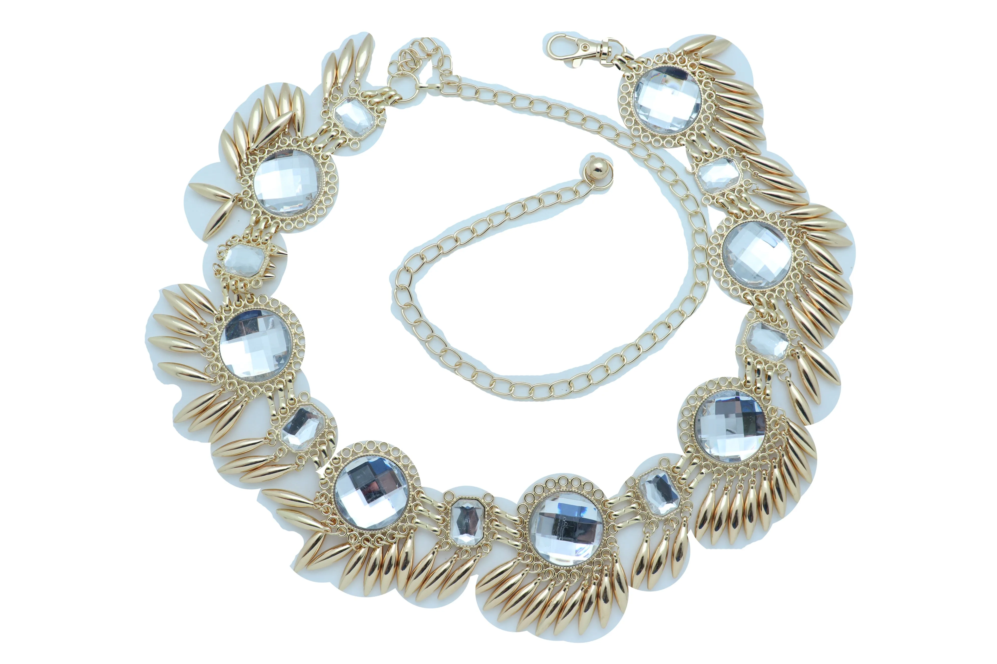 Women Fancy Elegant Fashion Belt Gold Metal Sun Flower Charm Hip High Waist Elegant Style Size S M