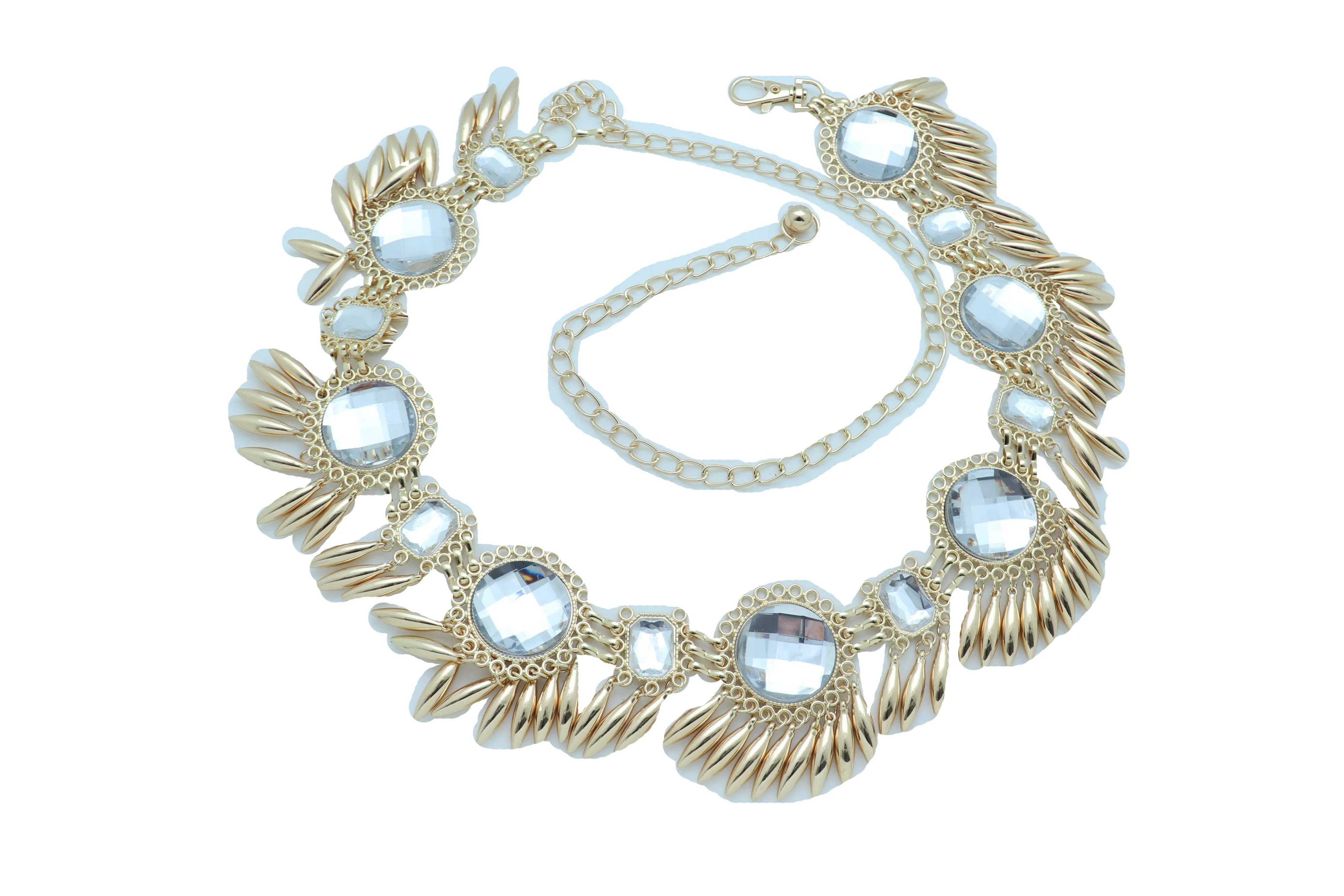 Women Fancy Elegant Fashion Belt Gold Metal Sun Flower Charm Hip High Waist Elegant Style Size S M