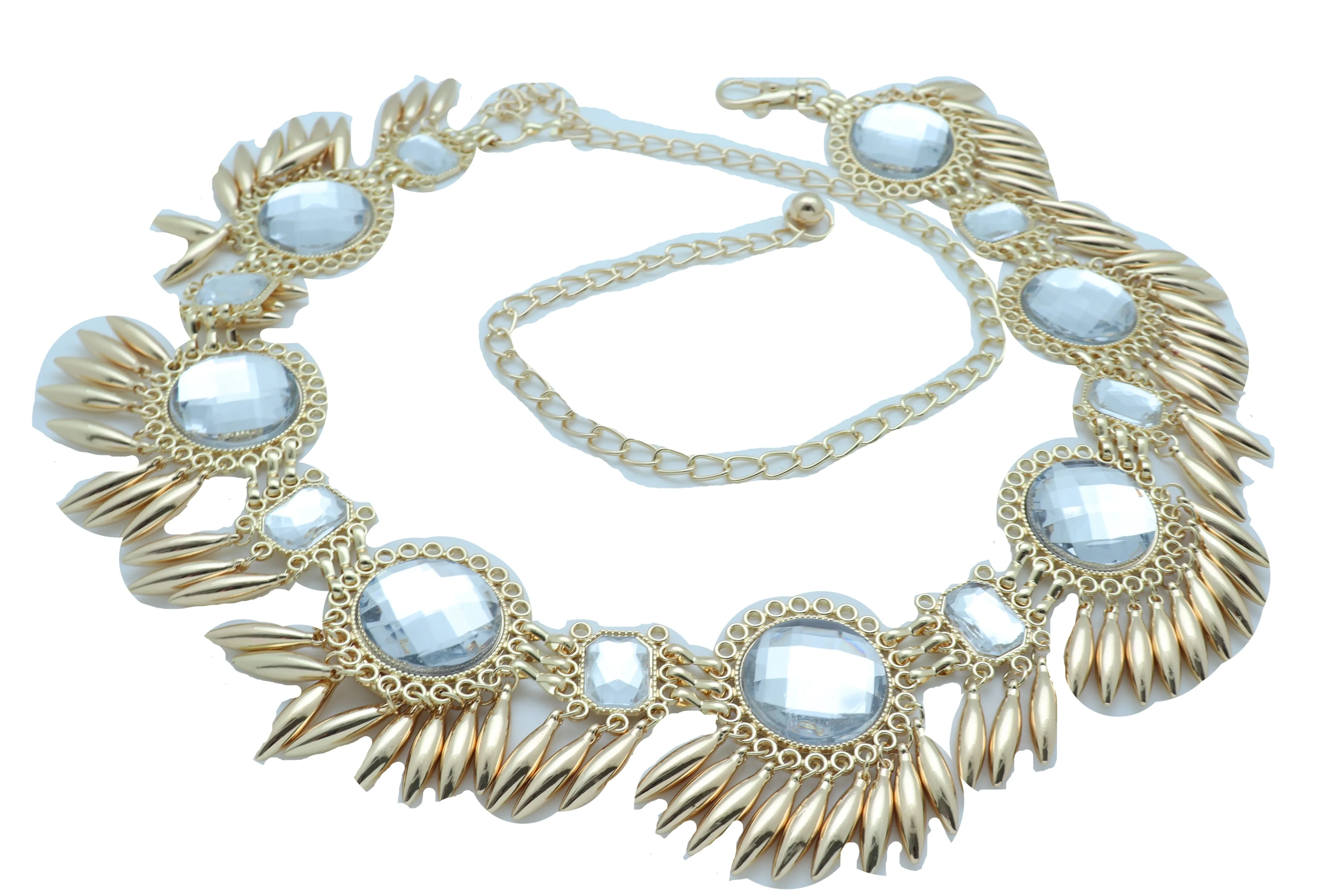 Women Fancy Elegant Fashion Belt Gold Metal Sun Flower Charm Hip High Waist Elegant Style Size S M