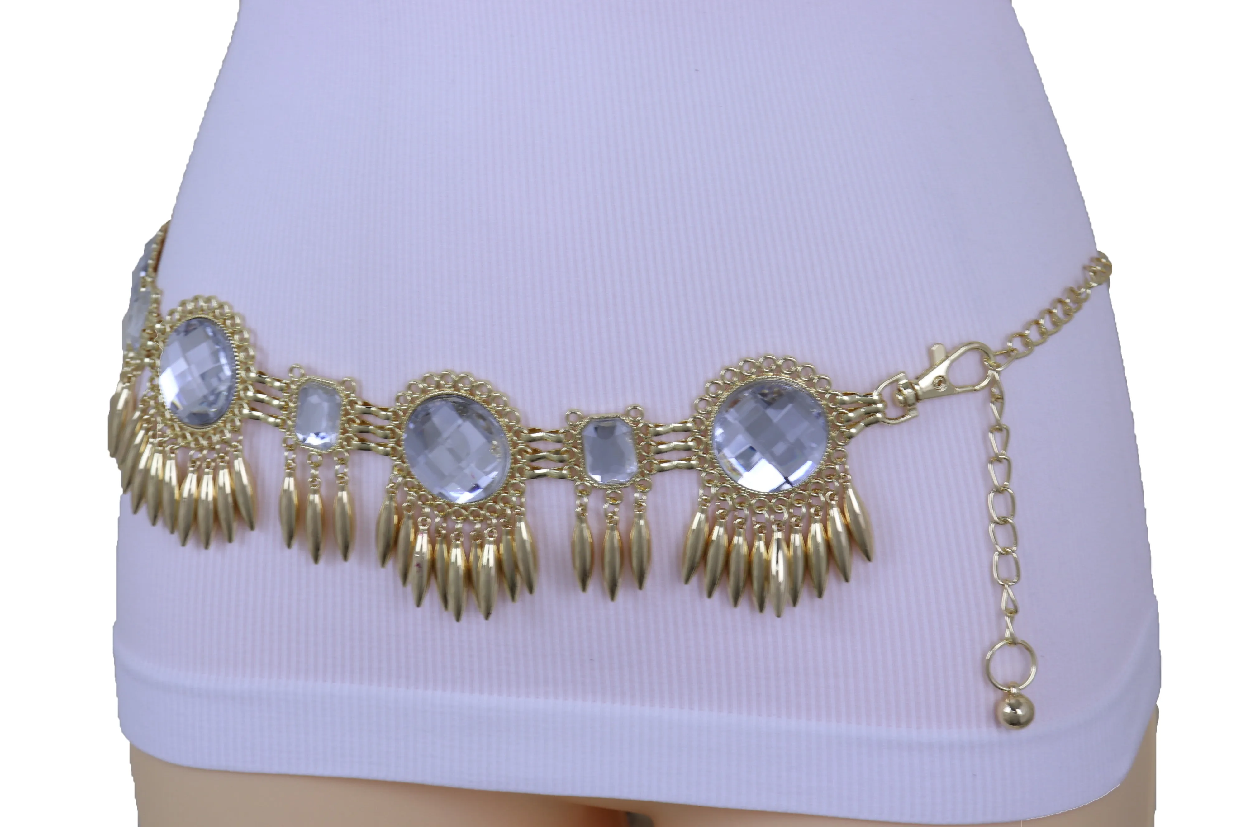 Women Fancy Elegant Fashion Belt Gold Metal Sun Flower Charm Hip High Waist Elegant Style Size S M