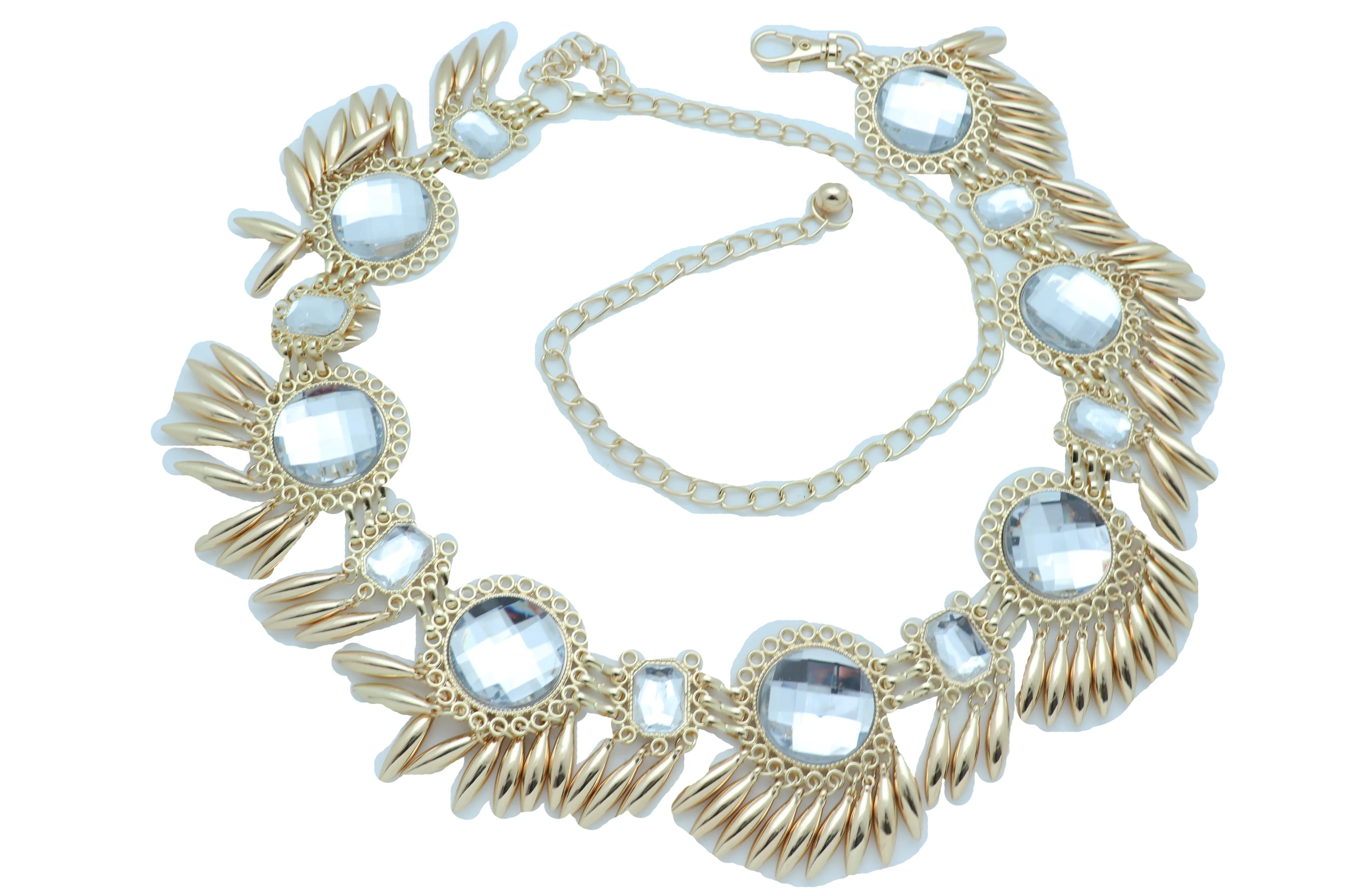 Women Fancy Elegant Fashion Belt Gold Metal Sun Flower Charm Hip High Waist Elegant Style Size S M