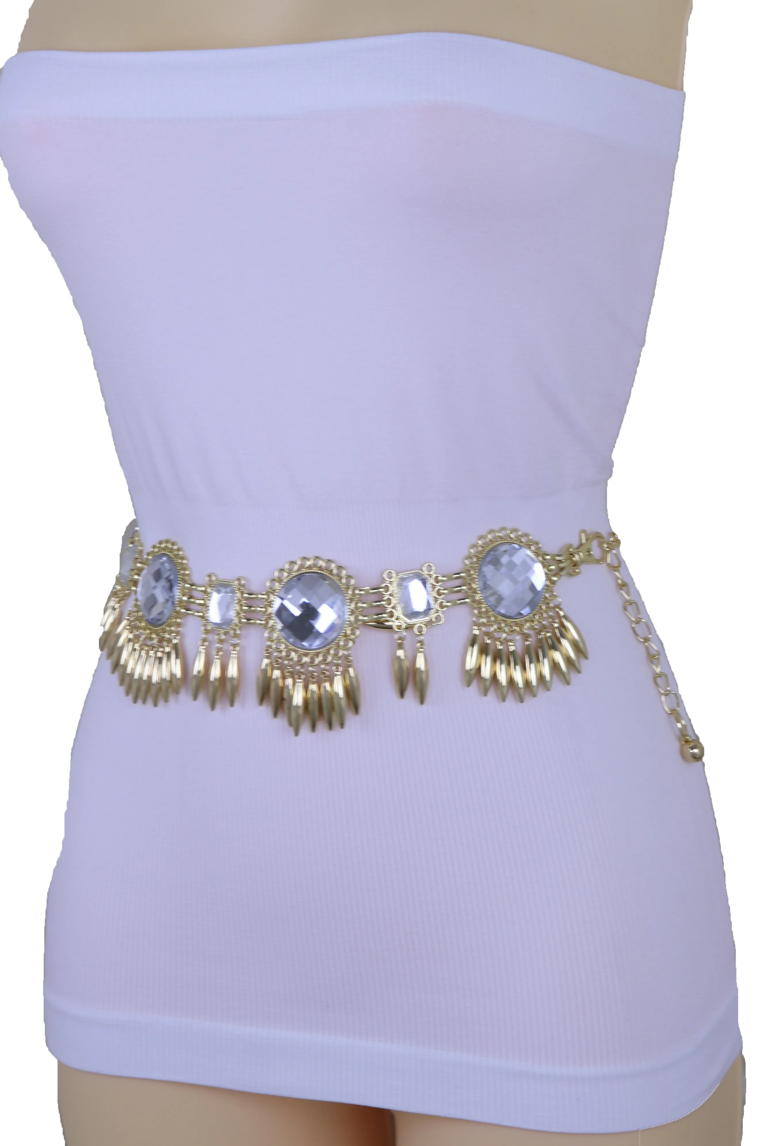 Women Fancy Elegant Fashion Belt Gold Metal Sun Flower Charm Hip High Waist Elegant Style Size S M