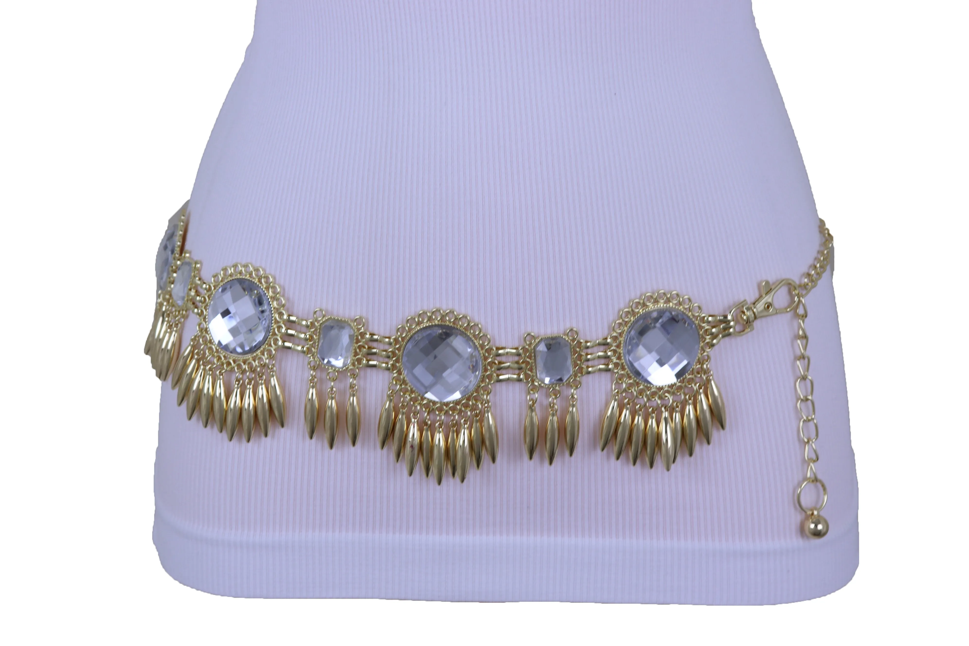 Women Fancy Elegant Fashion Belt Gold Metal Sun Flower Charm Hip High Waist Elegant Style Size S M