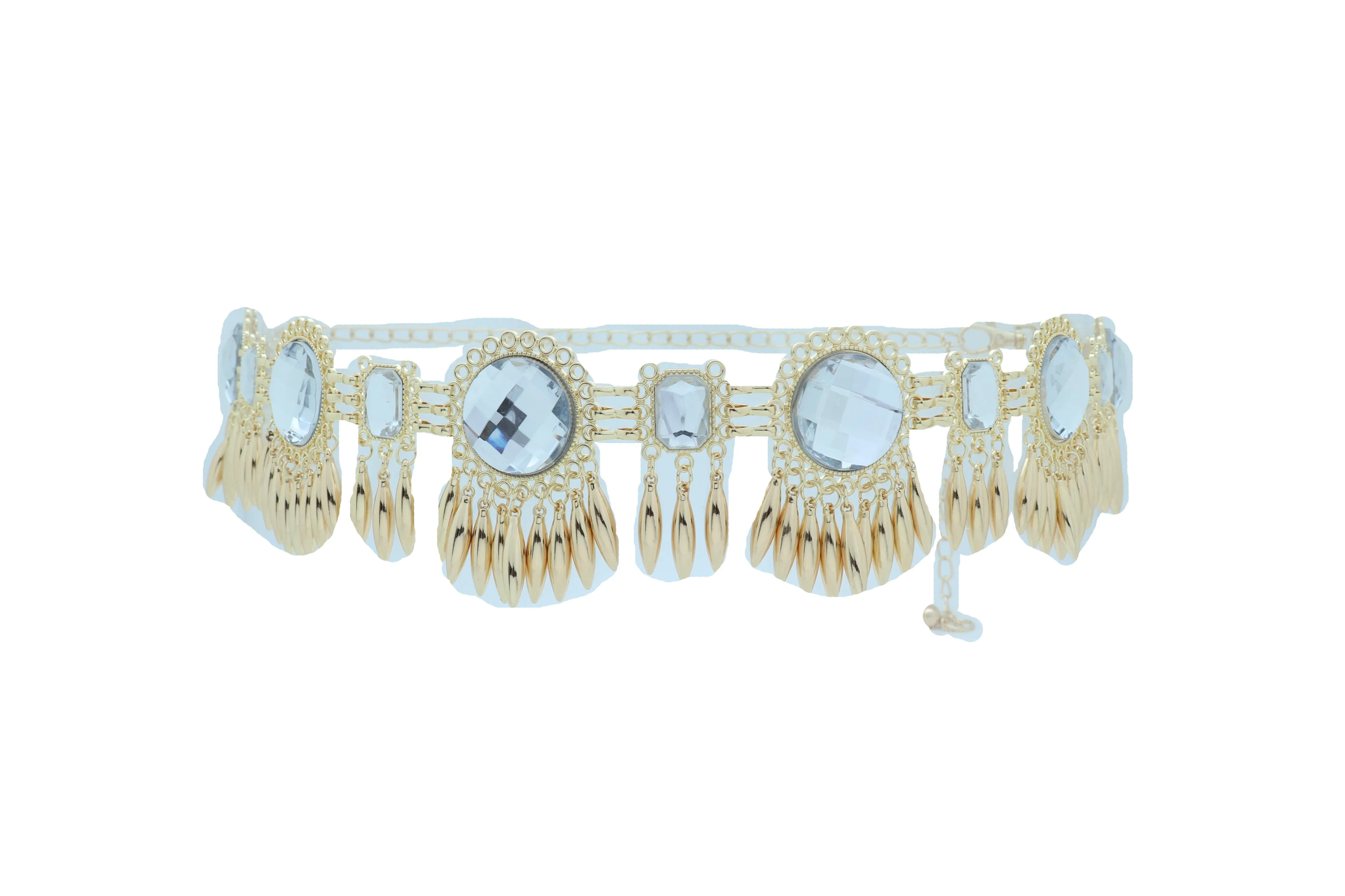 Women Fancy Elegant Fashion Belt Gold Metal Sun Flower Charm Hip High Waist Elegant Style Size S M