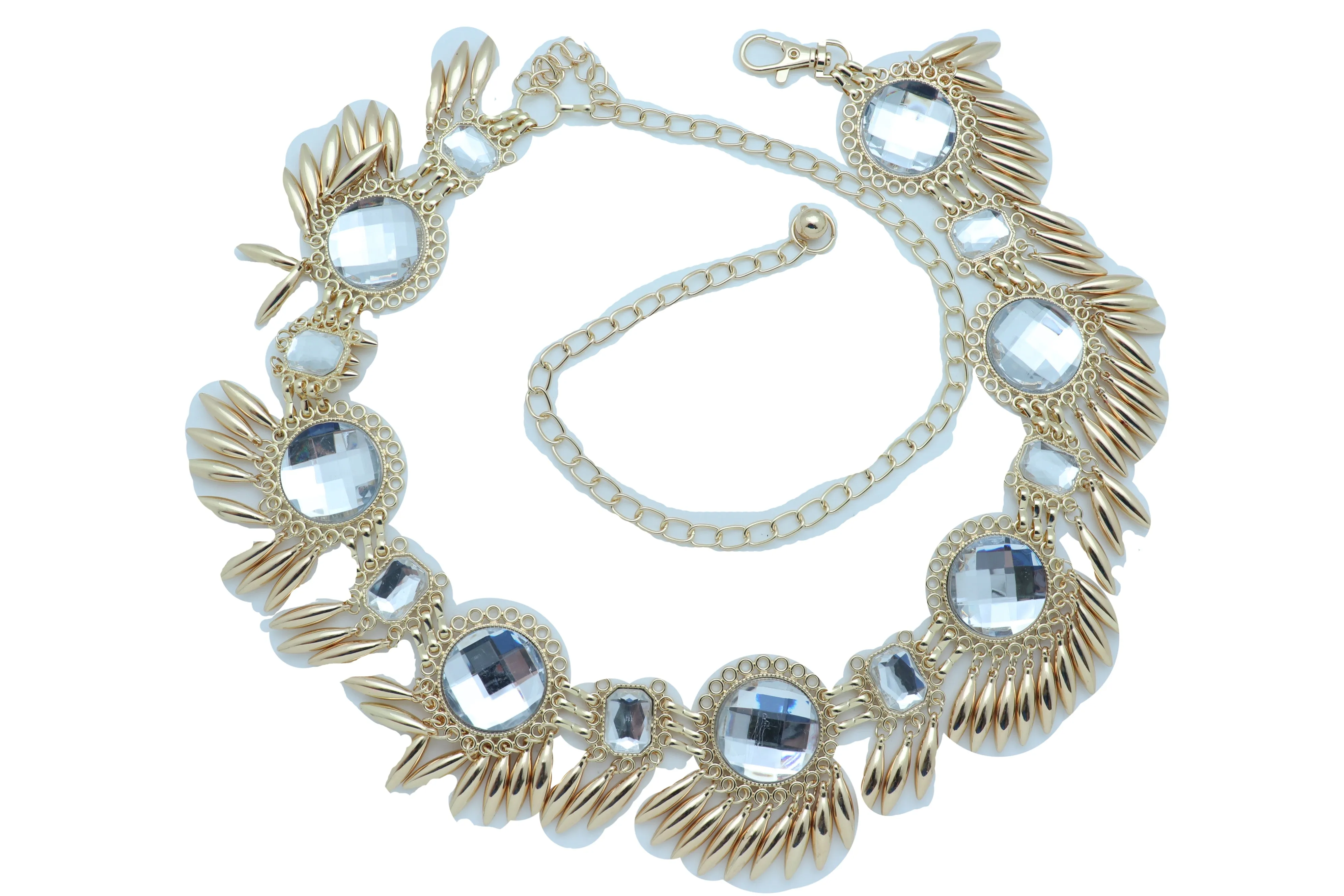 Women Fancy Elegant Fashion Belt Gold Metal Sun Flower Charm Hip High Waist Elegant Style Size S M