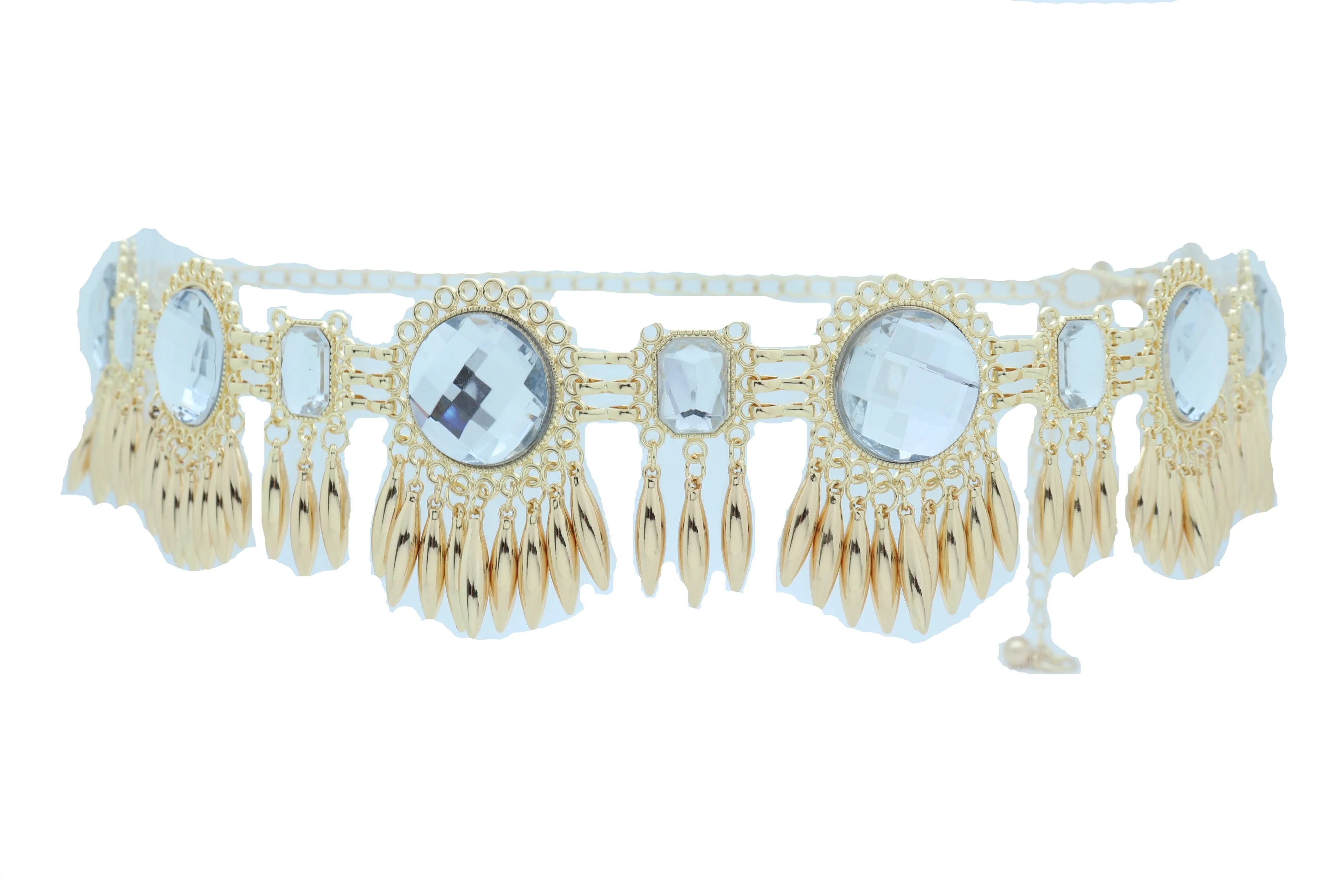 Women Fancy Elegant Fashion Belt Gold Metal Sun Flower Charm Hip High Waist Elegant Style Size S M
