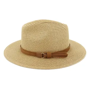 Women fedora Wide Brim Straw  Roll up Hat