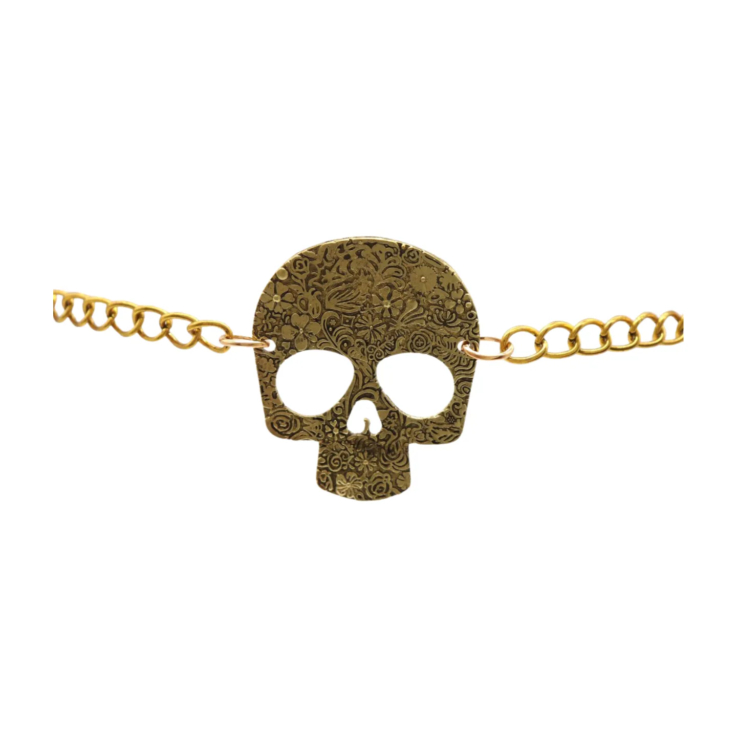 Women Gold Metal Chain Links Thin Fashion Belt Skull Charm Plus XL XXL