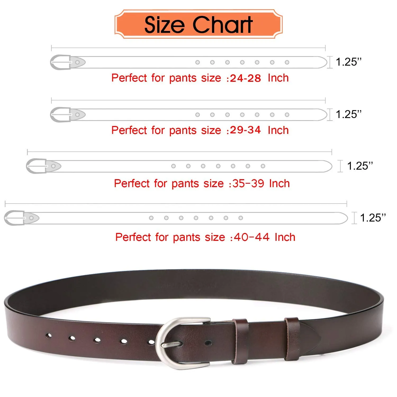 Women Leather Belt for Pants Dress Jeans Waist Belt with Brushed Alloy Buckle By JASGOOD