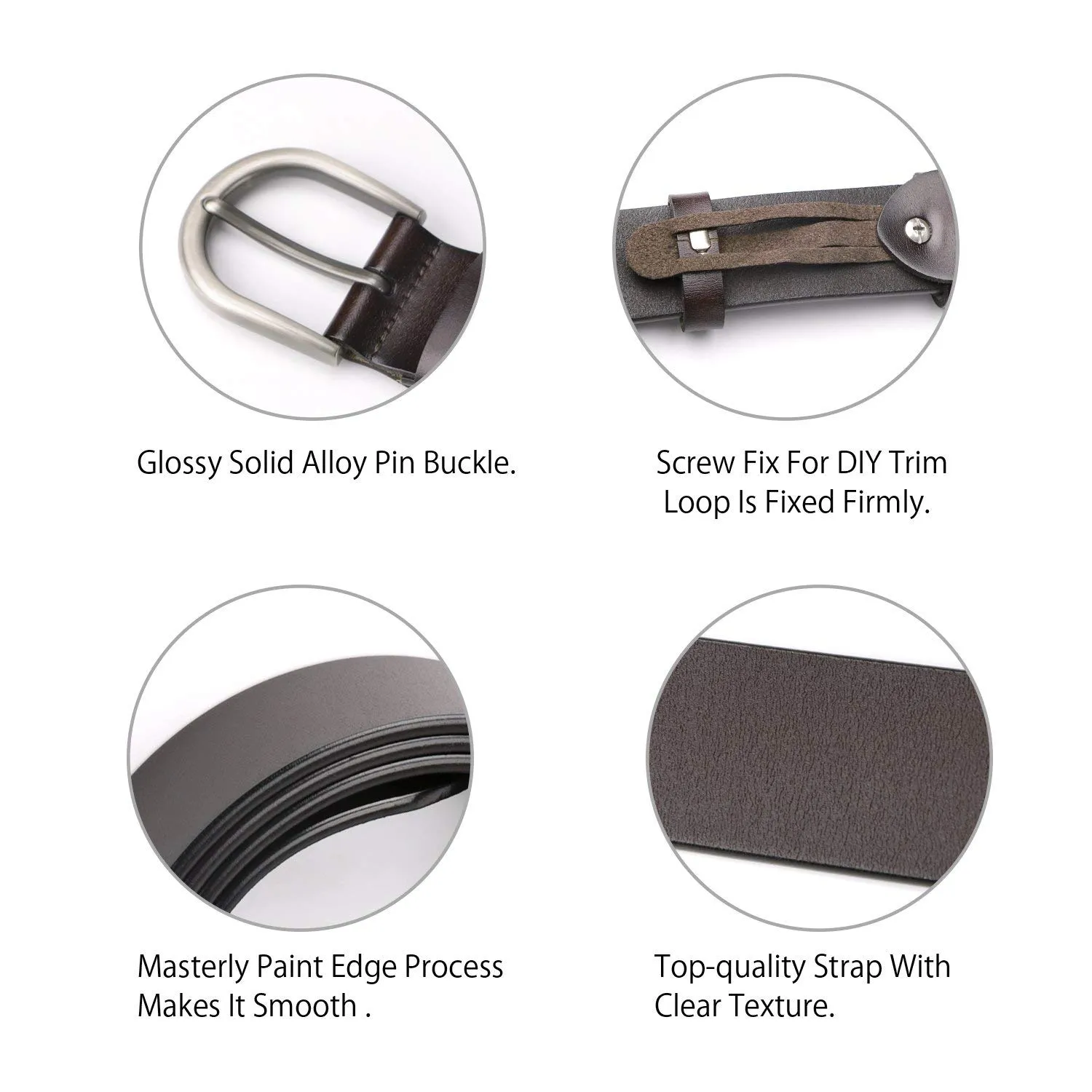 Women Leather Belt for Pants Dress Jeans Waist Belt with Brushed Alloy Buckle By JASGOOD