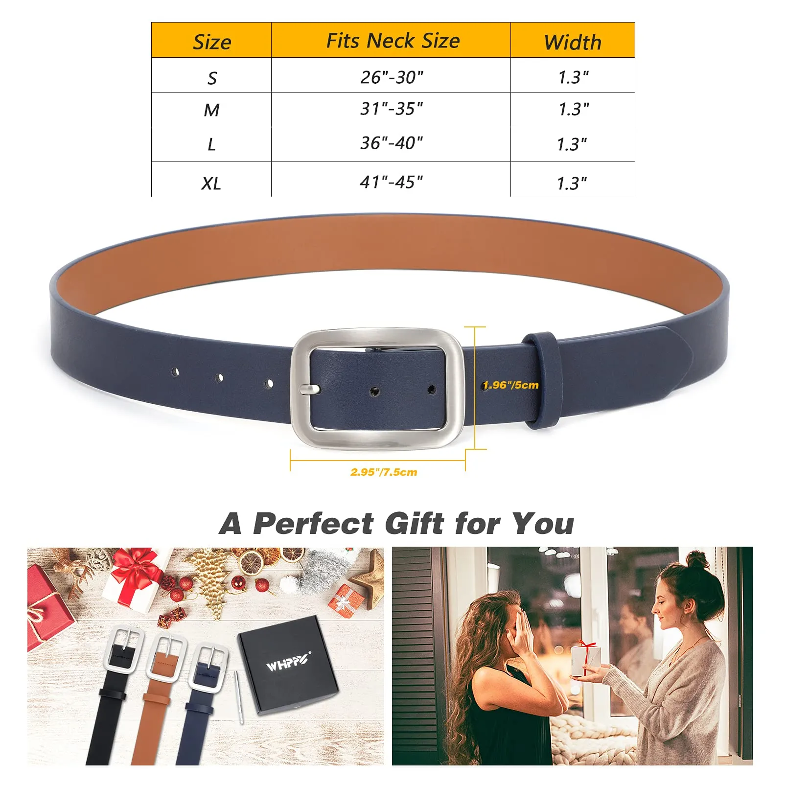 Women Leather Belts for Jeans Pants Fashion Dress Belt for Women with Solid Pin Buckle