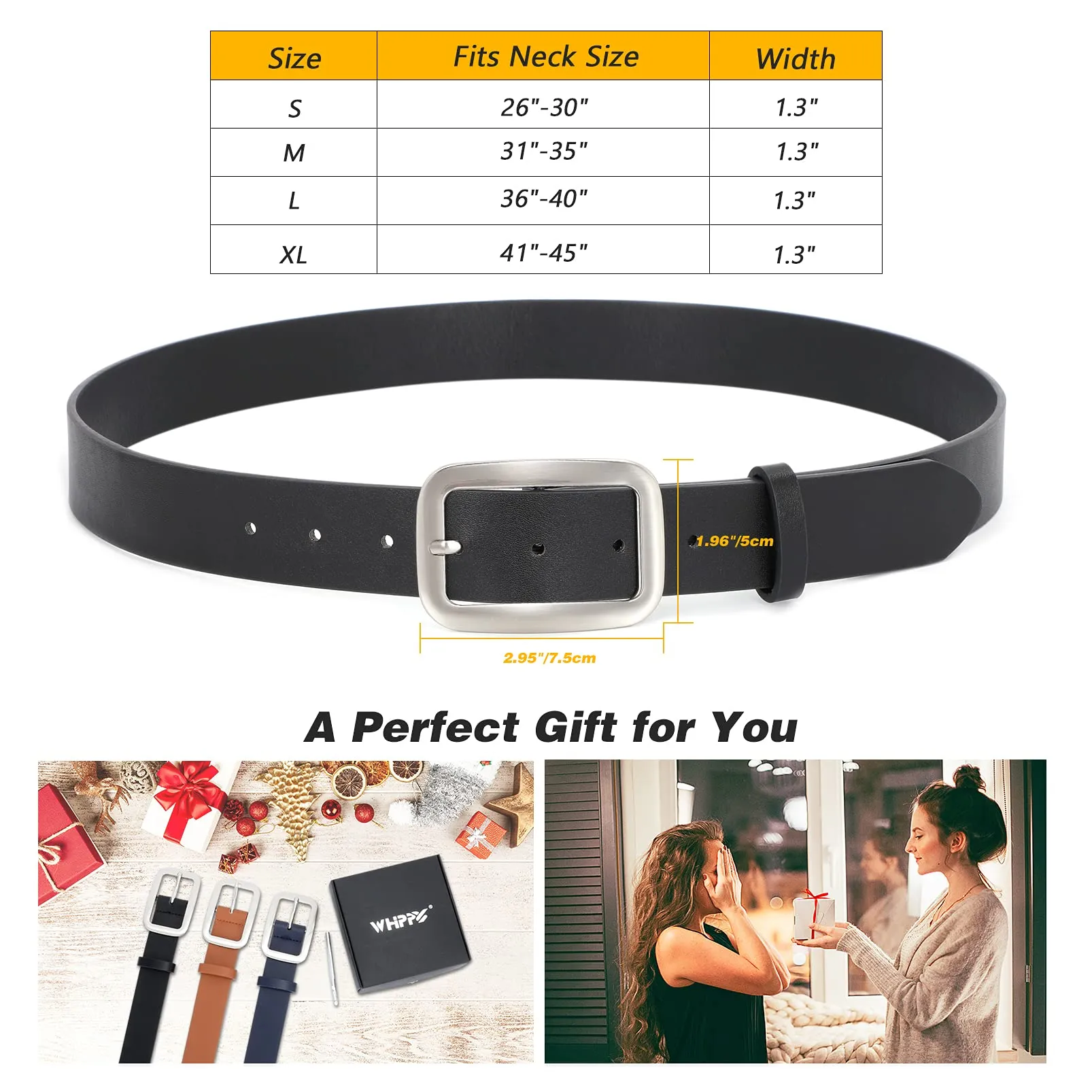 Women Leather Belts for Jeans Pants Fashion Dress Belt for Women with Solid Pin Buckle