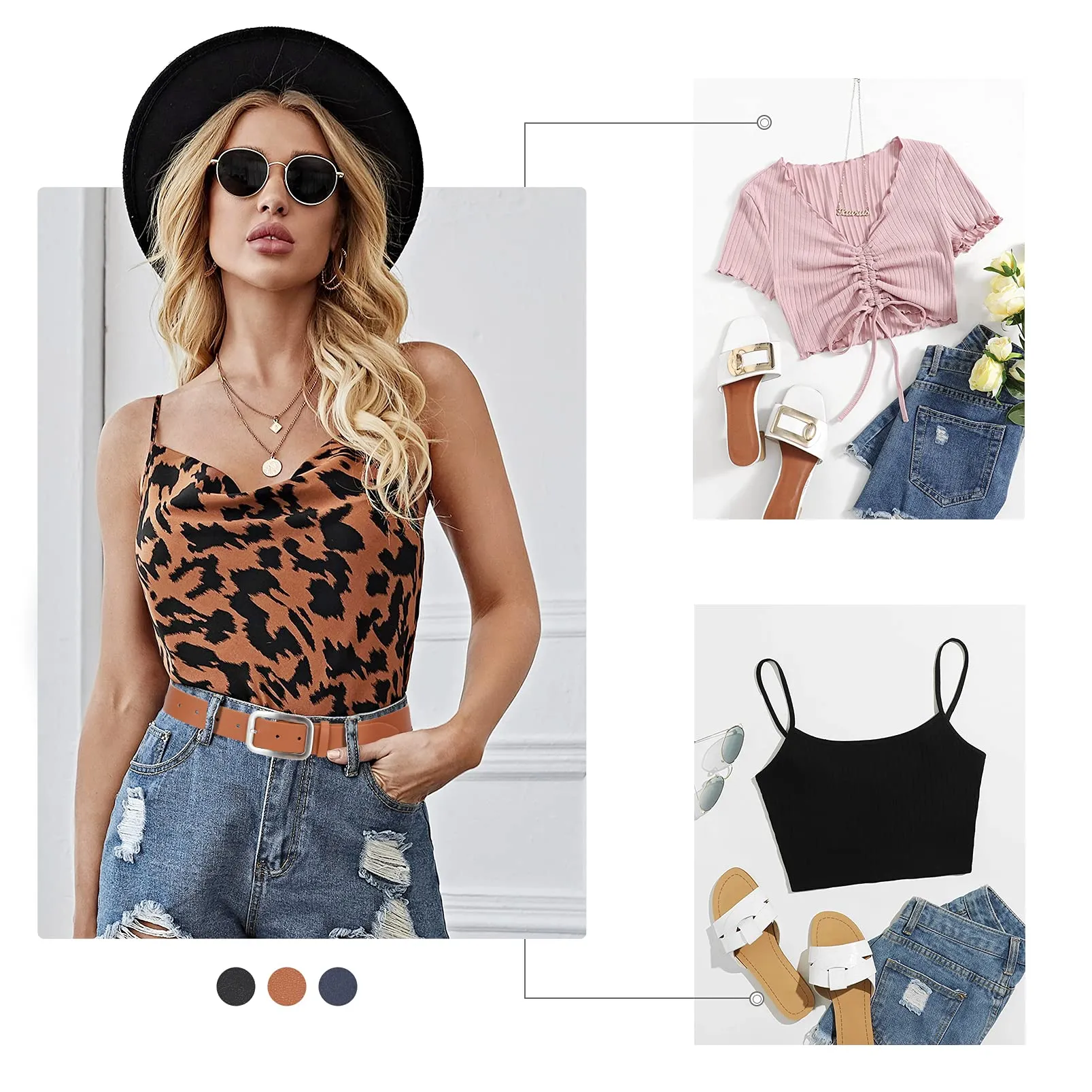 Women Leather Belts for Jeans Pants Fashion Dress Belt for Women with Solid Pin Buckle