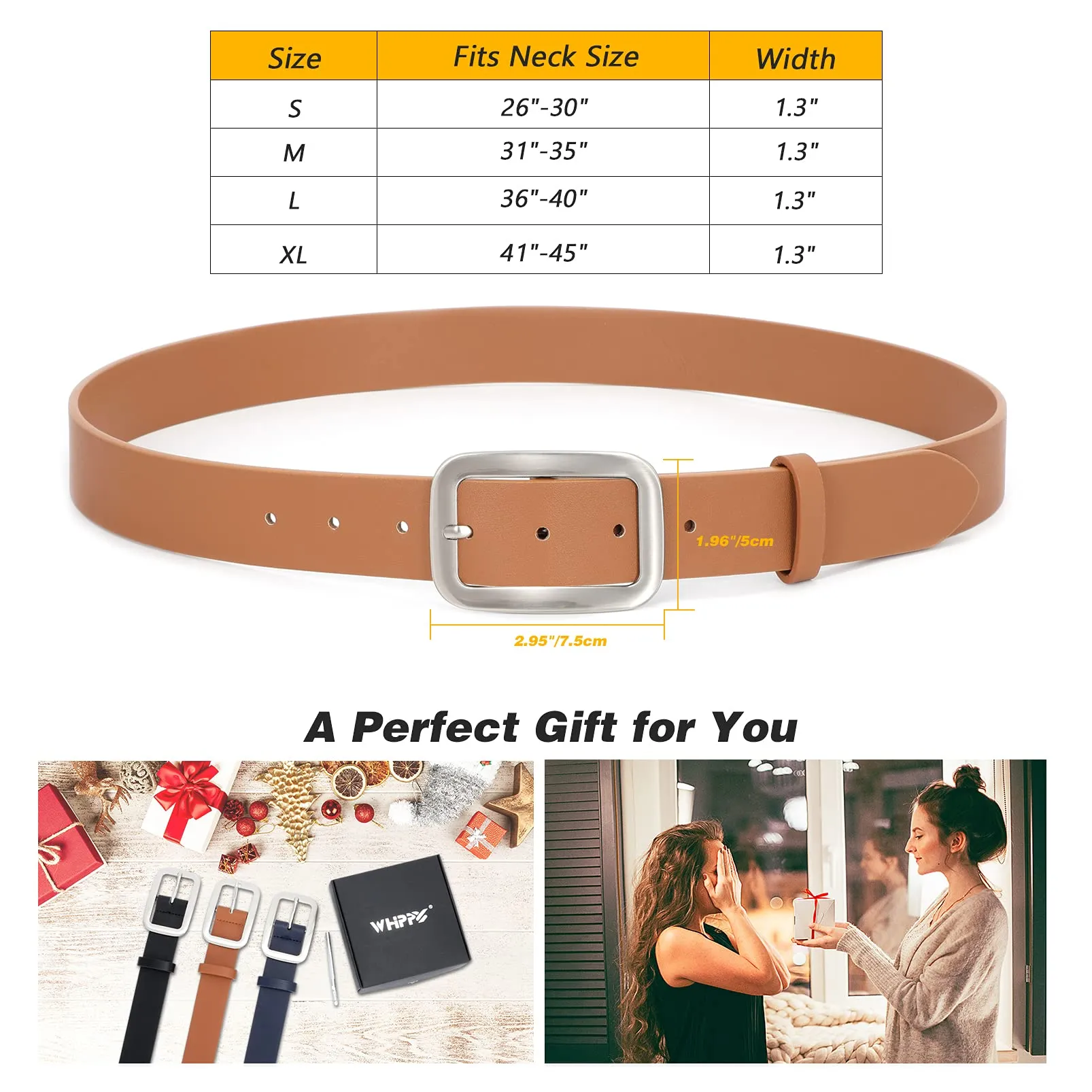 Women Leather Belts for Jeans Pants Fashion Dress Belt for Women with Solid Pin Buckle