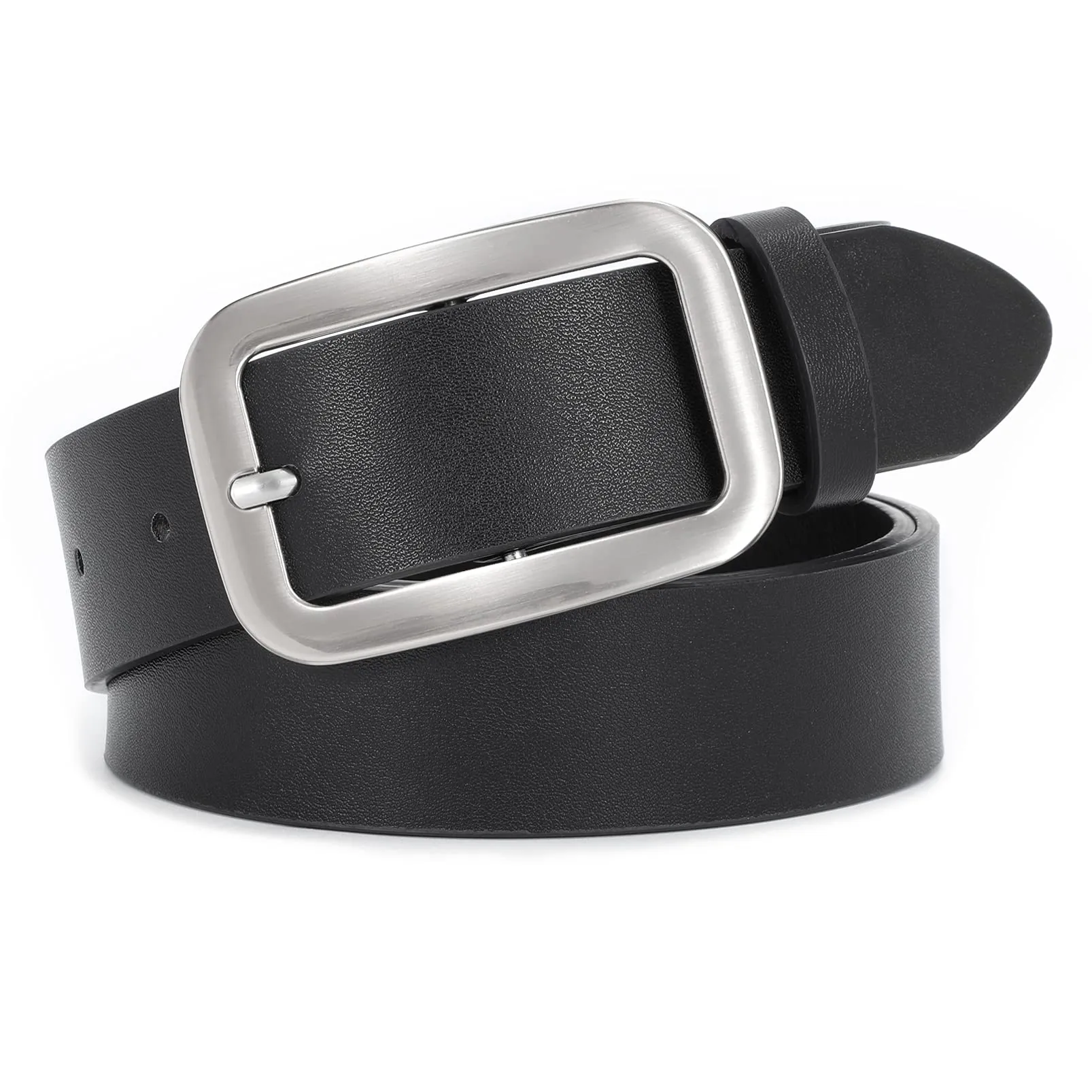 Women Leather Belts for Jeans Pants Fashion Dress Belt for Women with Solid Pin Buckle