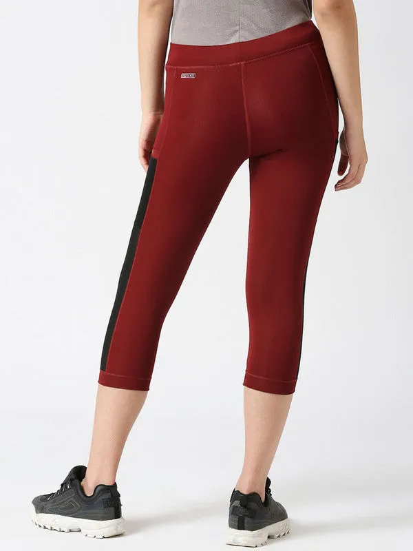 Women Maroon Solid Capri - WONDER CROP - MR