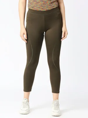 Women Olive Green Solid Tights - AERO SPRINTER XC-OL