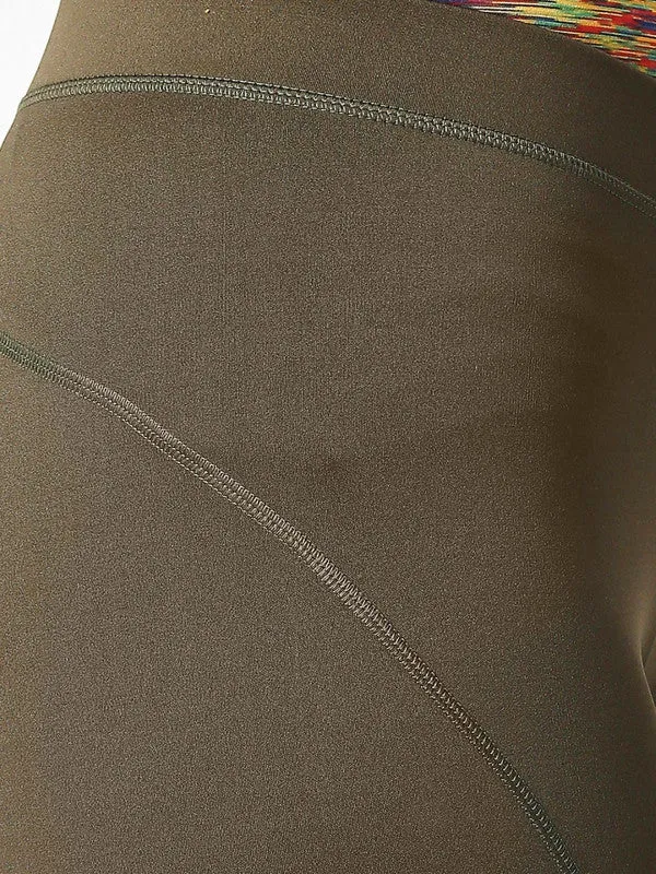 Women Olive Green Solid Tights - AERO SPRINTER XC-OL