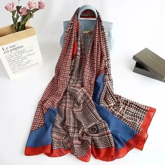 Women Scarf Leopard Print Cotton Large Size Scarfs For Winter Shawls Winter Warm Casual Wear For Women Lovely Floral Tassel Cotton ab Shawls Lady Silk Wraps Scarves