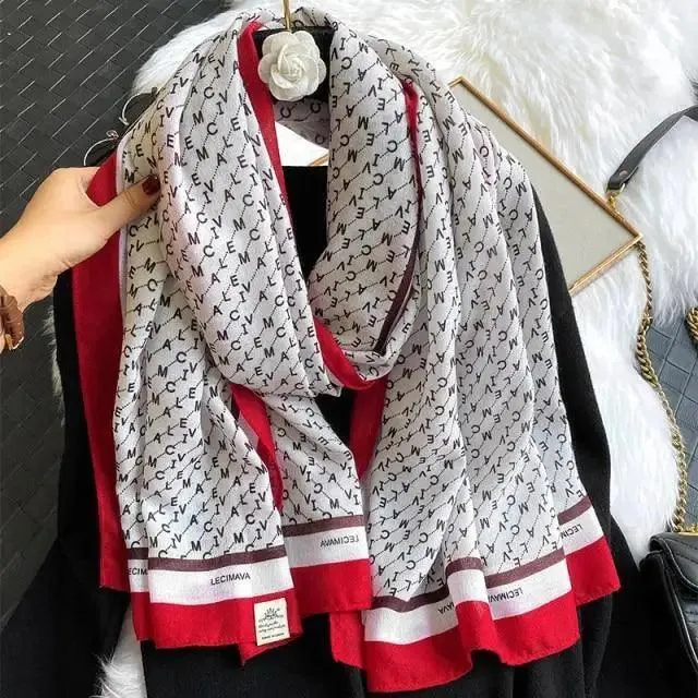 Women Scarf Leopard Print Cotton Large Size Scarfs For Winter Shawls Winter Warm Casual Wear For Women Lovely Floral Tassel Cotton ab Shawls Lady Silk Wraps Scarves