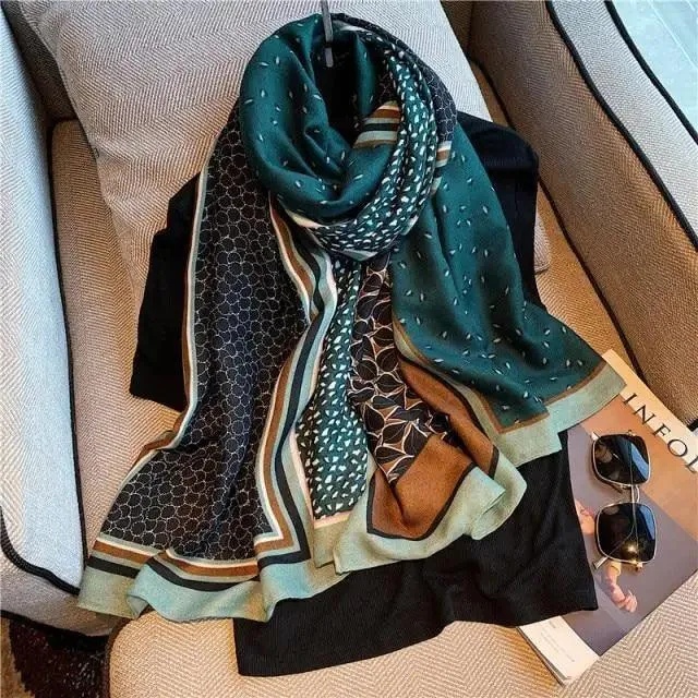 Women Scarf Leopard Print Cotton Large Size Scarfs For Winter Shawls Winter Warm Casual Wear For Women Lovely Floral Tassel Cotton ab Shawls Lady Silk Wraps Scarves