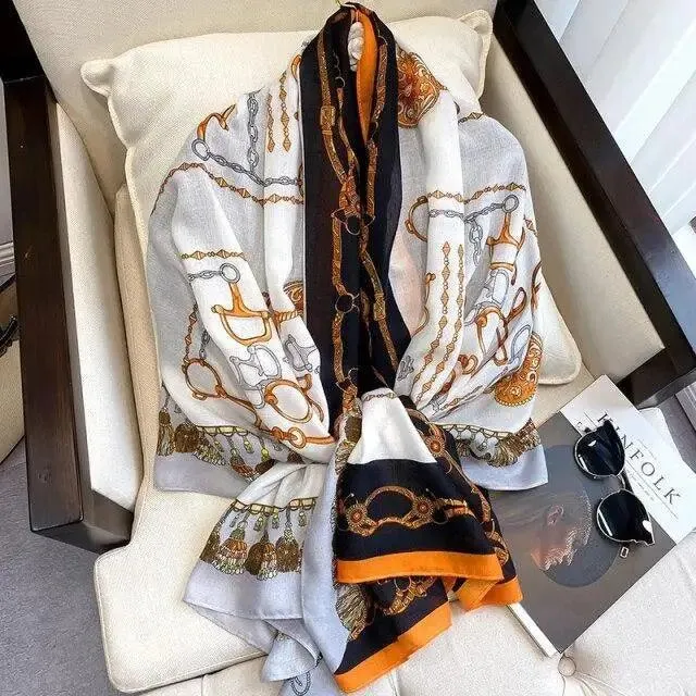 Women Scarf Leopard Print Cotton Large Size Scarfs For Winter Shawls Winter Warm Casual Wear For Women Lovely Floral Tassel Cotton ab Shawls Lady Silk Wraps Scarves