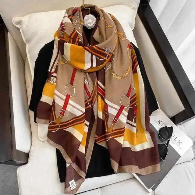 Women Scarf Leopard Print Cotton Large Size Scarfs For Winter Shawls Winter Warm Casual Wear For Women Lovely Floral Tassel Cotton ab Shawls Lady Silk Wraps Scarves