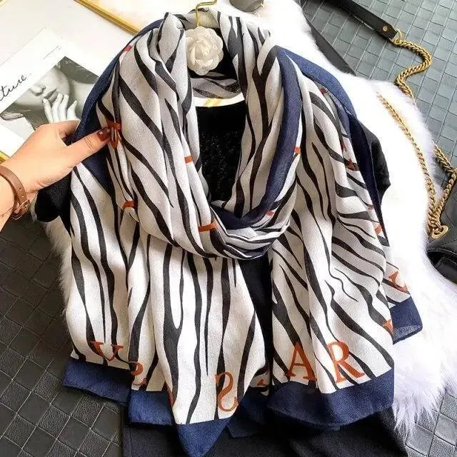 Women Scarf Leopard Print Cotton Large Size Scarfs For Winter Shawls Winter Warm Casual Wear For Women Lovely Floral Tassel Cotton ab Shawls Lady Silk Wraps Scarves