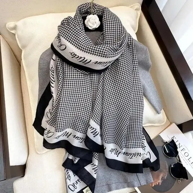 Women Scarf Leopard Print Cotton Large Size Scarfs For Winter Shawls Winter Warm Casual Wear For Women Lovely Floral Tassel Cotton ab Shawls Lady Silk Wraps Scarves