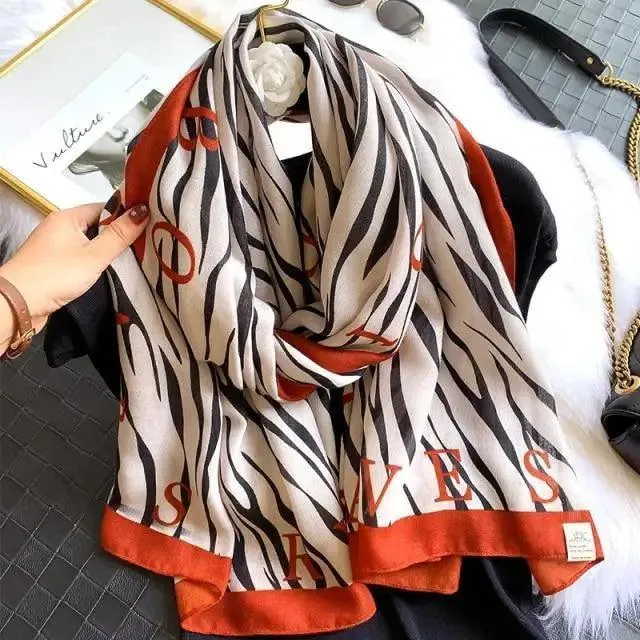 Women Scarf Leopard Print Cotton Large Size Scarfs For Winter Shawls Winter Warm Casual Wear For Women Lovely Floral Tassel Cotton ab Shawls Lady Silk Wraps Scarves