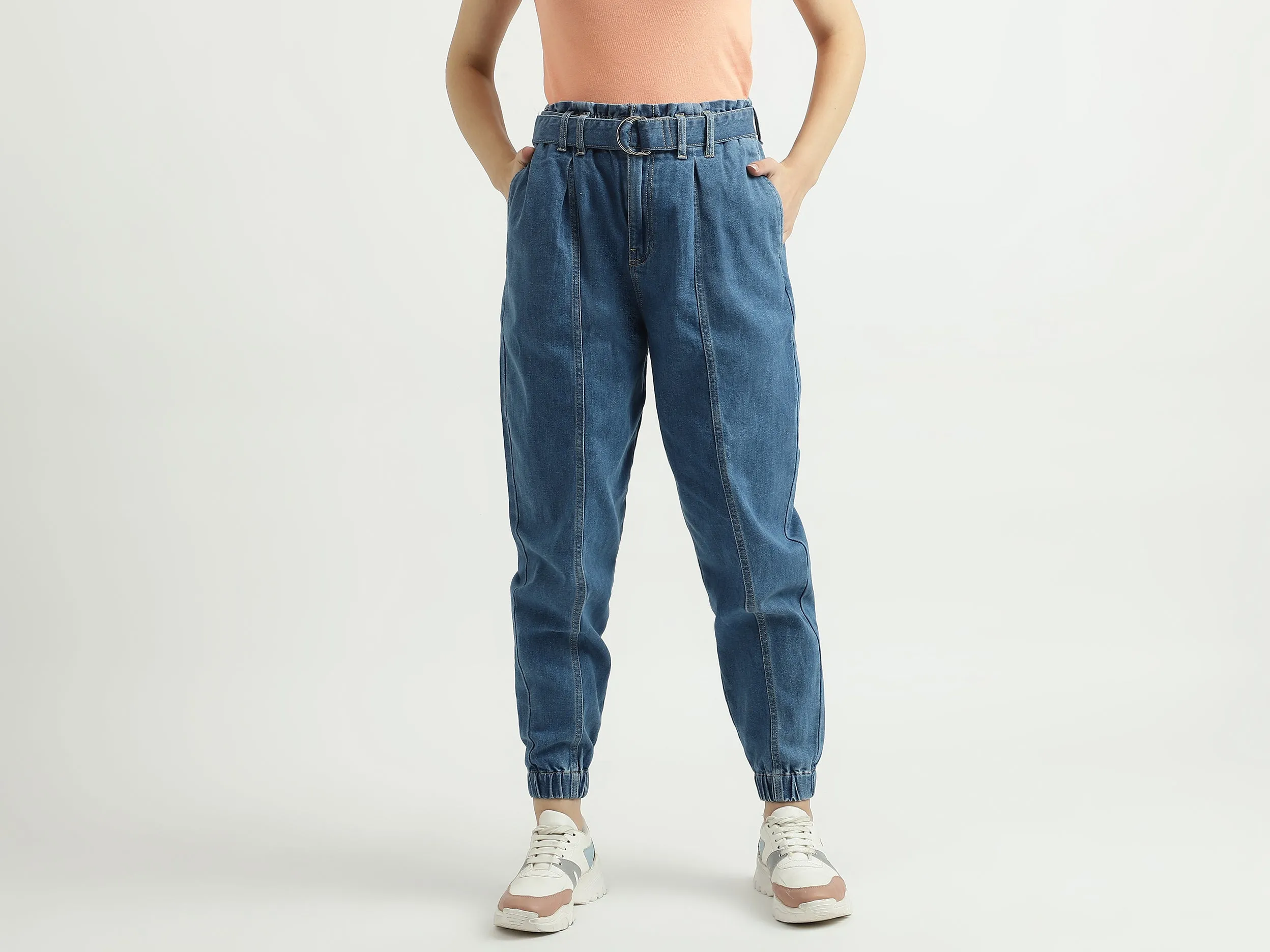 Women Solid Boxy Fit Jeans