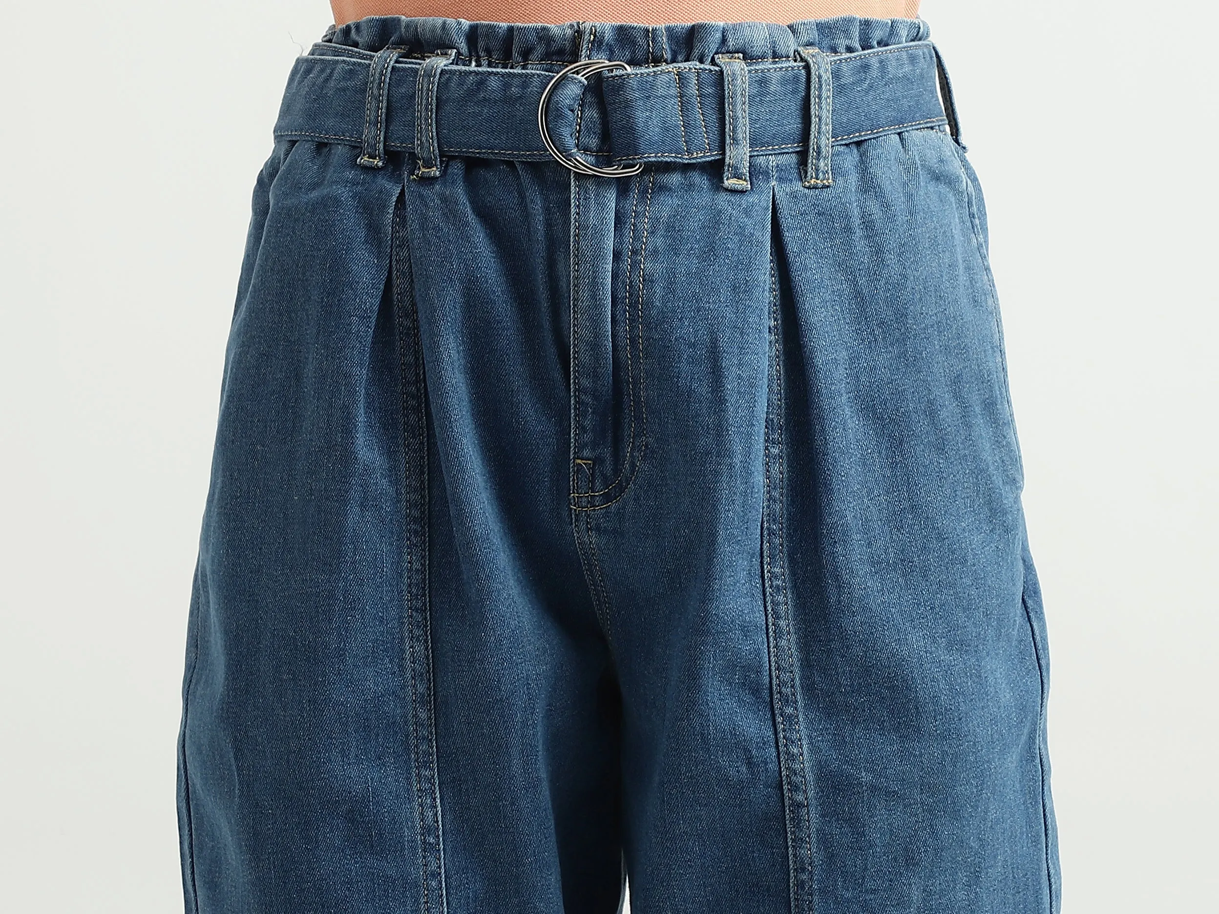 Women Solid Boxy Fit Jeans
