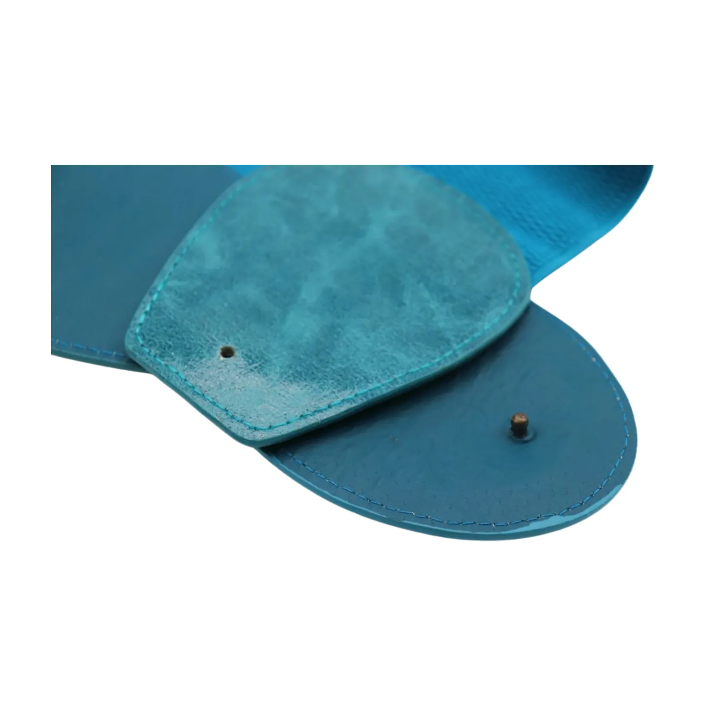 Women Turquoise Blue Elastic Fashion Belt Hip High Waist Oval Buckle M L