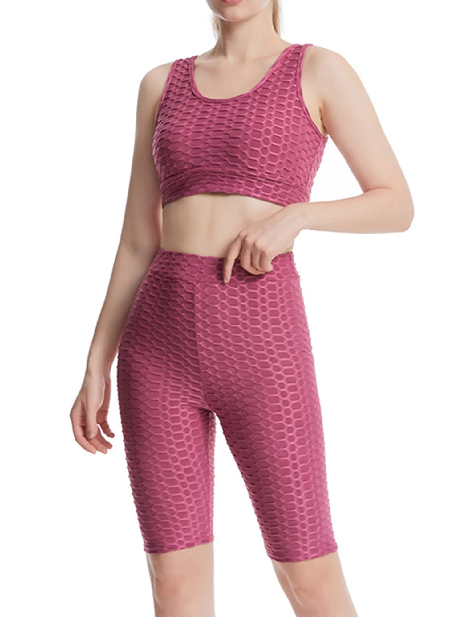 Women Yoga Crop Top Sets Sport Tracksuits Workout Outfits