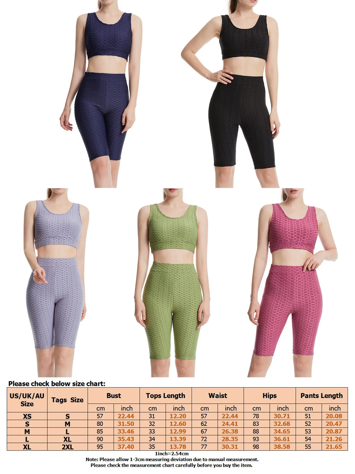 Women Yoga Crop Top Sets Sport Tracksuits Workout Outfits
