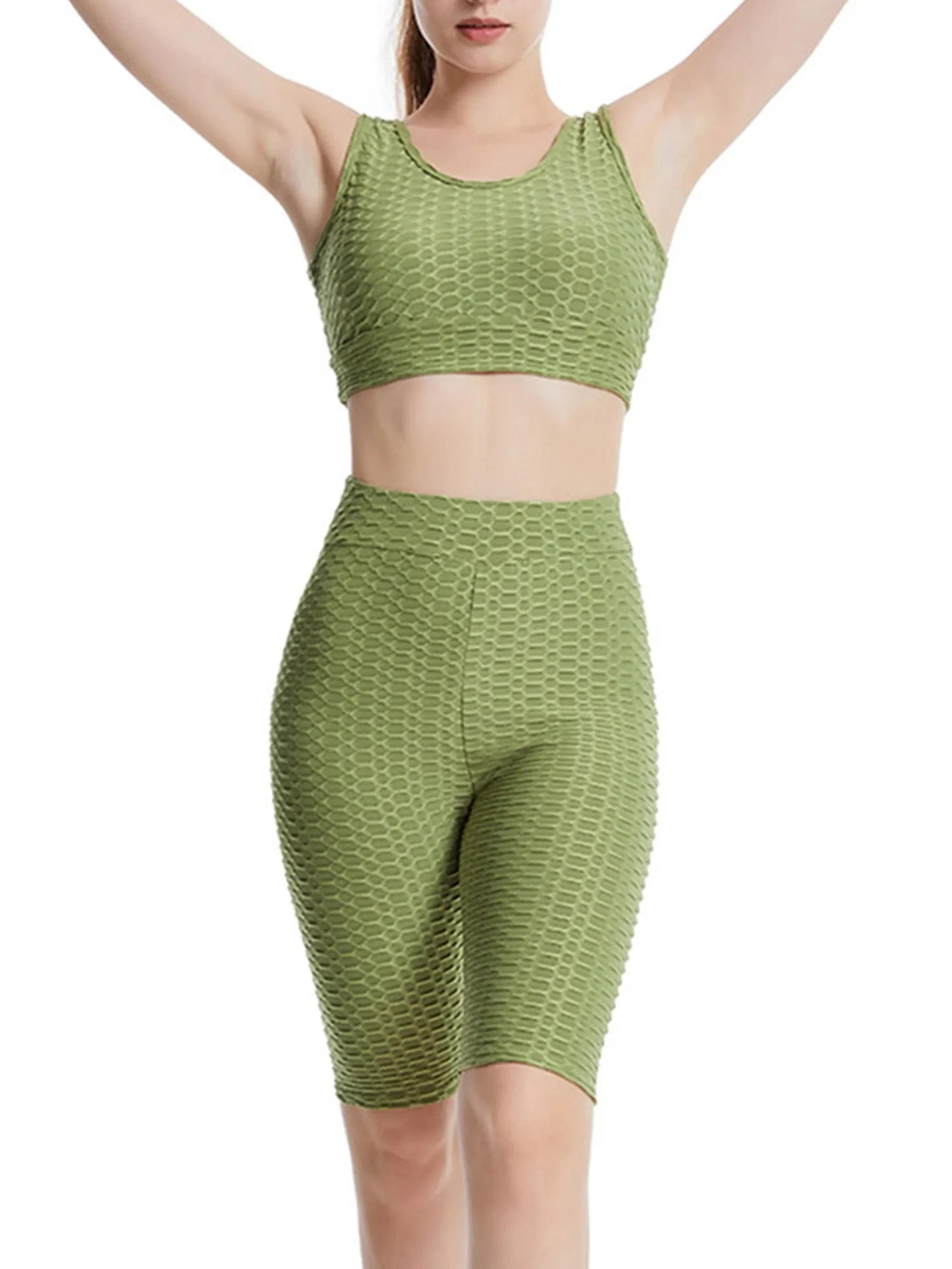 Women Yoga Crop Top Sets Sport Tracksuits Workout Outfits