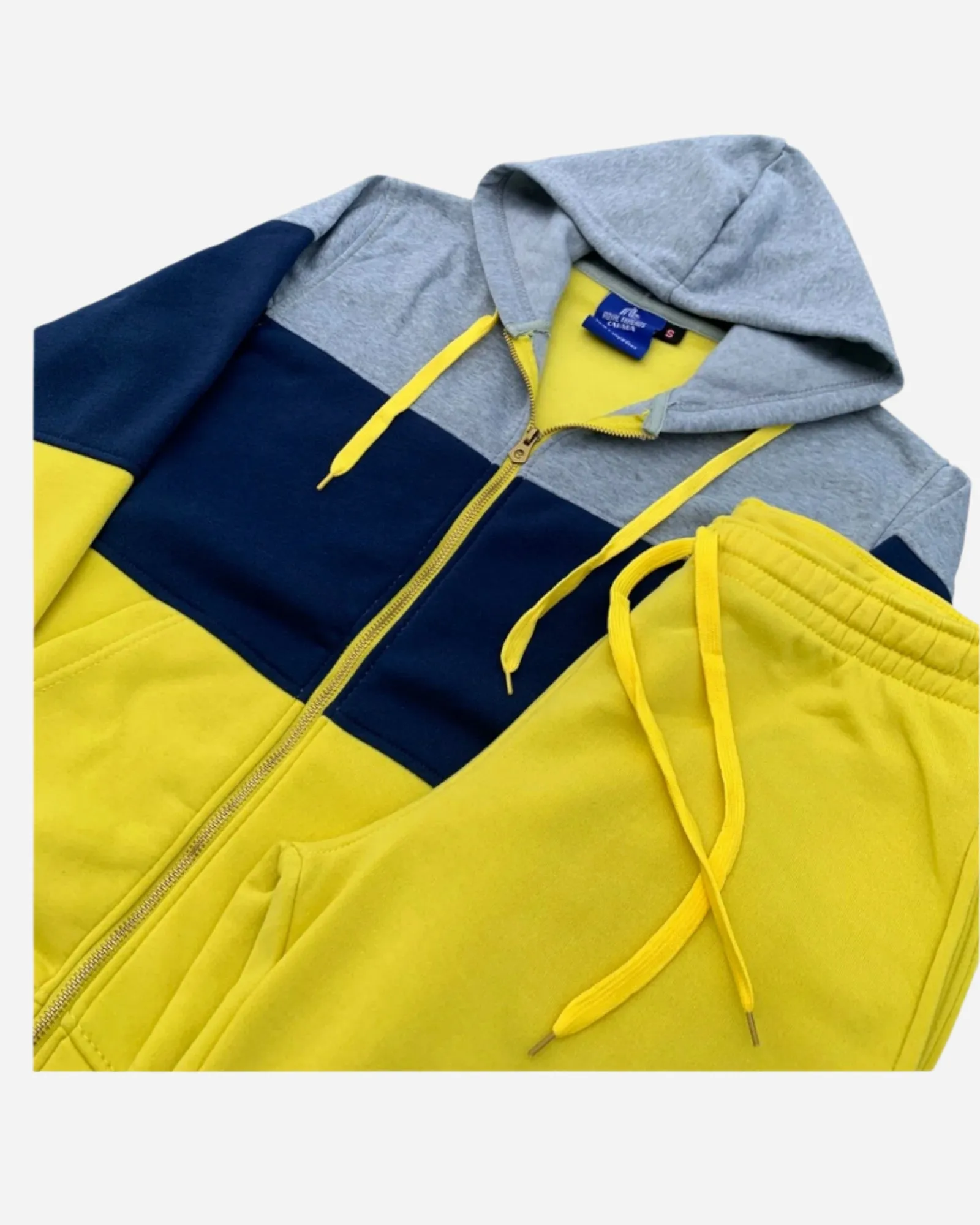 Women's ColorBlock Fleece SweatJacket and Jogger Sweatpants 2-Piece Fleece Suit