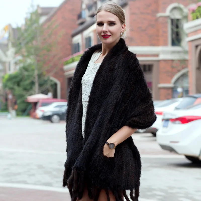 Women's Mink Fur Woven Scarf