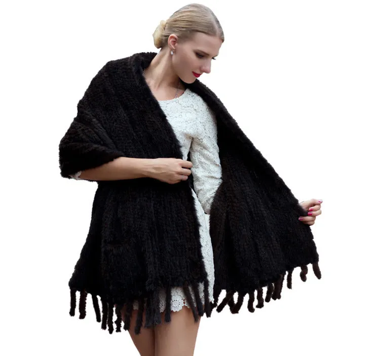 Women's Mink Fur Woven Scarf