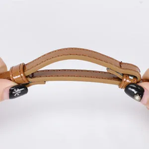 Women's Skinny PU Leather Belt Solid Color Fashion Thin Waist Belt with Gold Buckle for Jeans Pants 1/2 Width