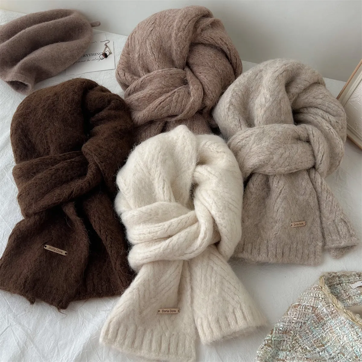 Wool Blended Korean Style Scarf