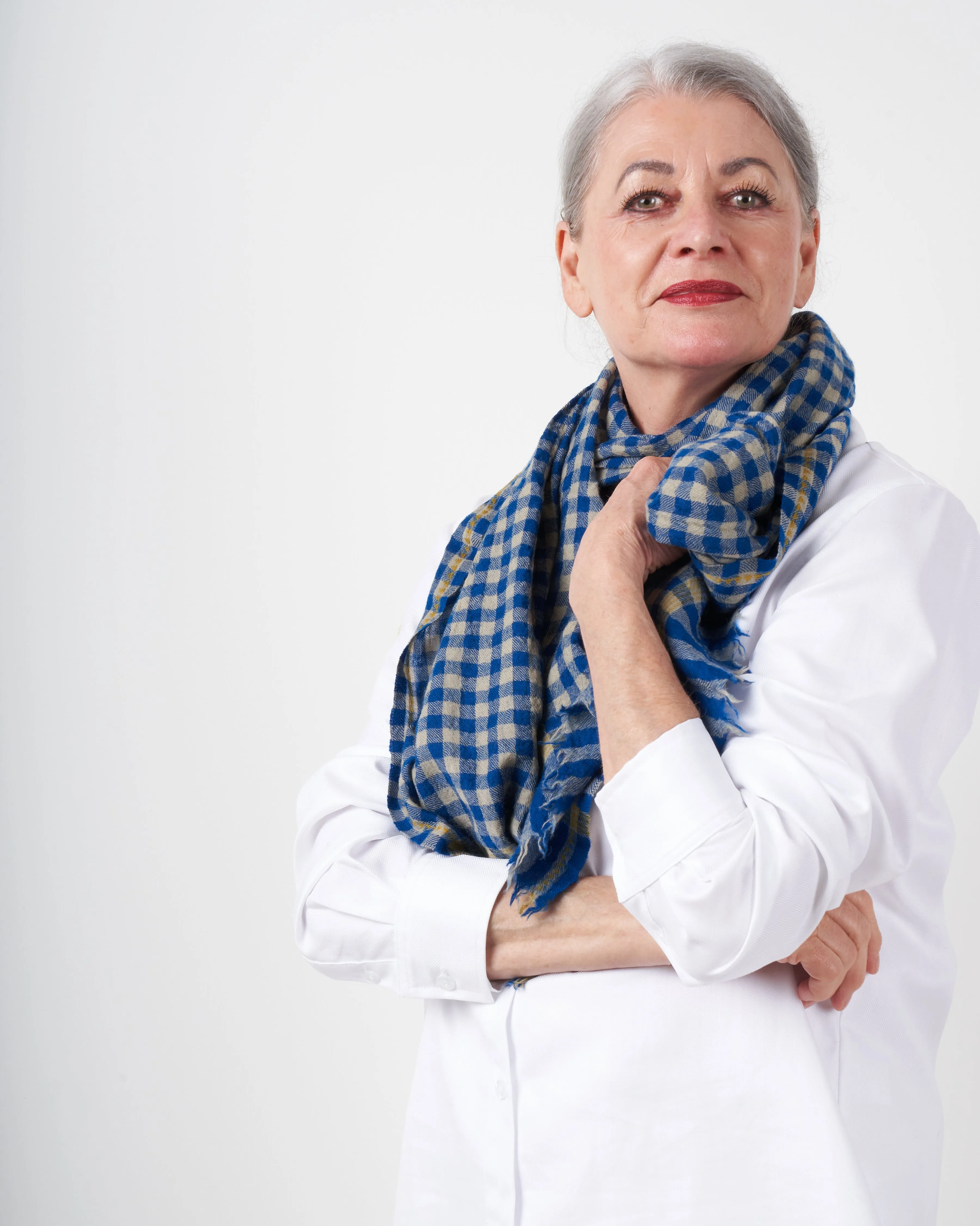 wool scarf - japan blue