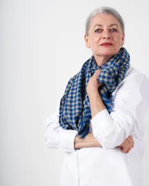 wool scarf - japan blue