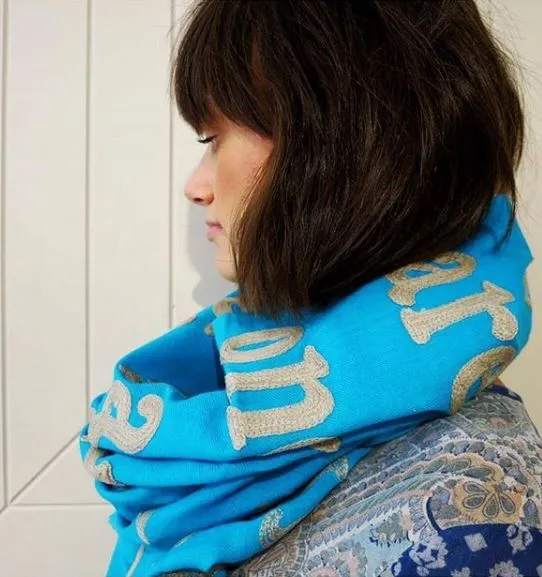 Wrapped in Poetry Pashmina, "Love creates a communion with life.."