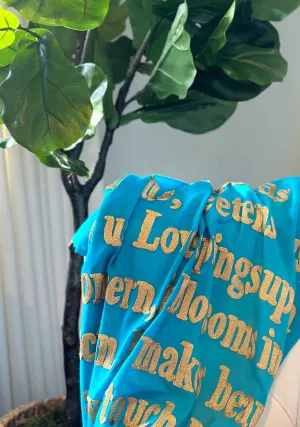 Wrapped in Poetry Pashmina, "Love creates a communion with life.."
